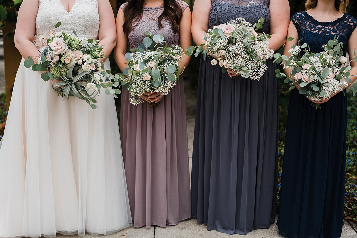 Wells Barn wedding, Ashley D Photography, Franklin Park Conservatory, Wells Barn, ombre dresses, ombre bridemaids madison house flower design, 