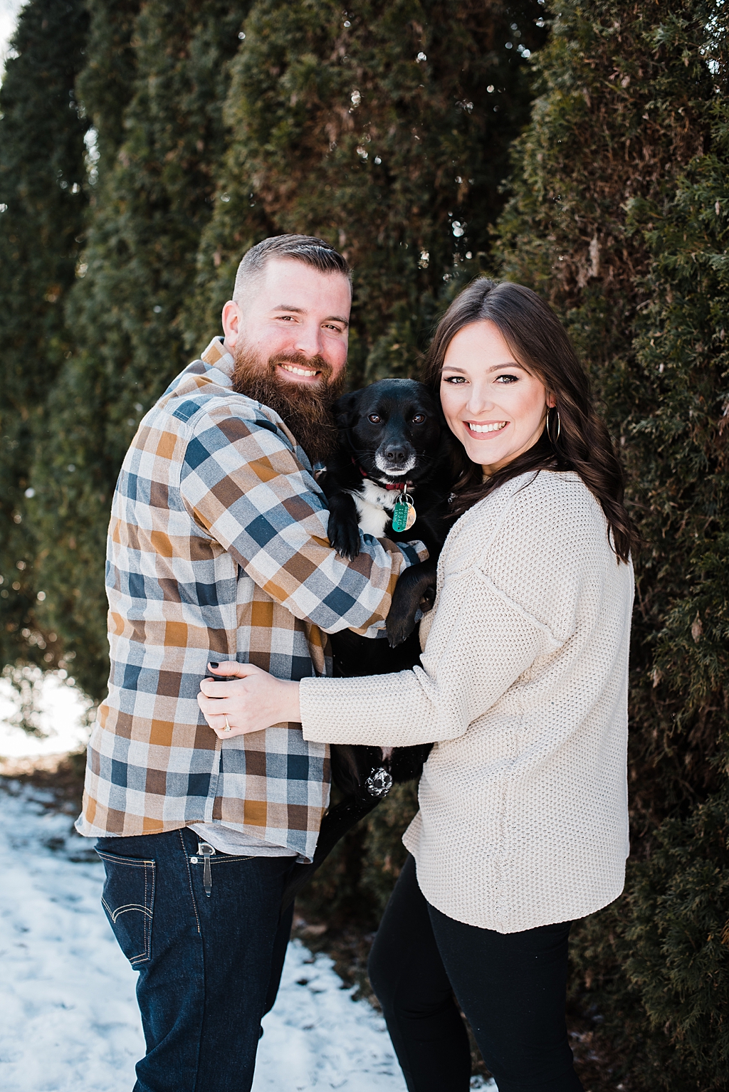 Indoor engagement Session, Snowy Engagement Session