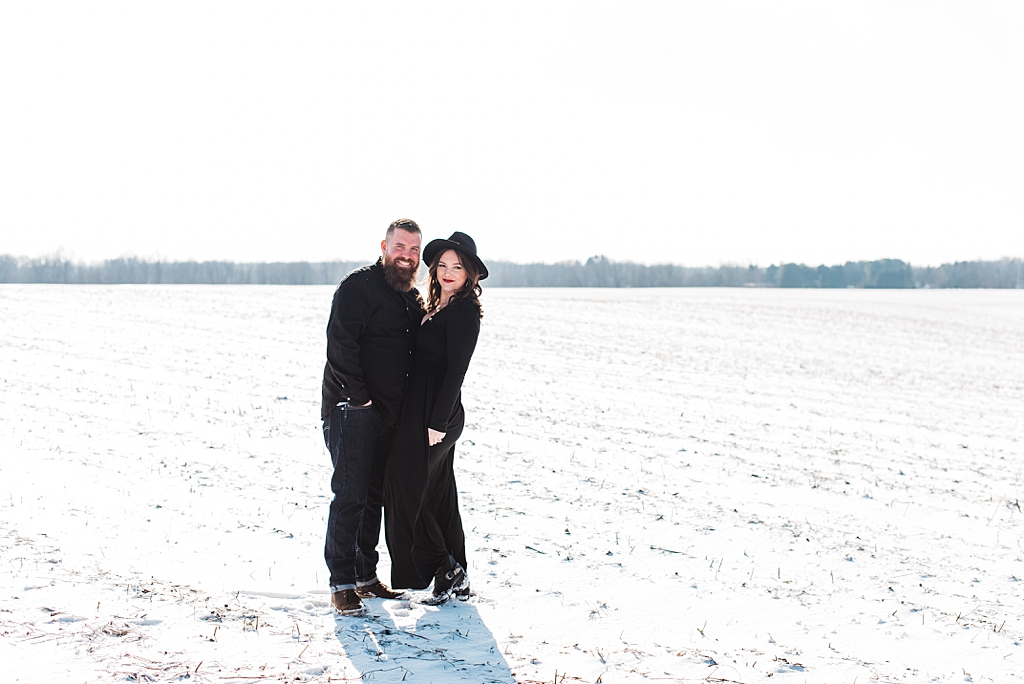 Indoor engagement Session, Snowy Engagement Session